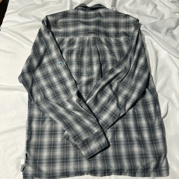 Kühl Mountain Grown Snap Up Long Sleeve Vented Grey Plaid Size Medium - Picture 6 of 13